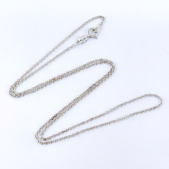 Vintage Sterling Silver 925 0.7mm Cable Chain Necklace 18" - Picture 1 of 3